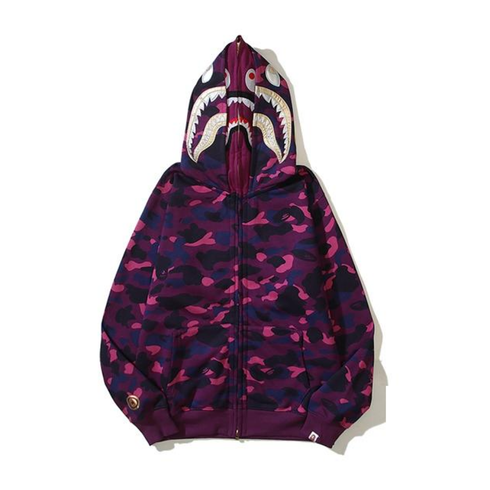 BAPE® Purple Camo Shark Full-Zip Hoodie — Premium Street Icon | Fast Shipping