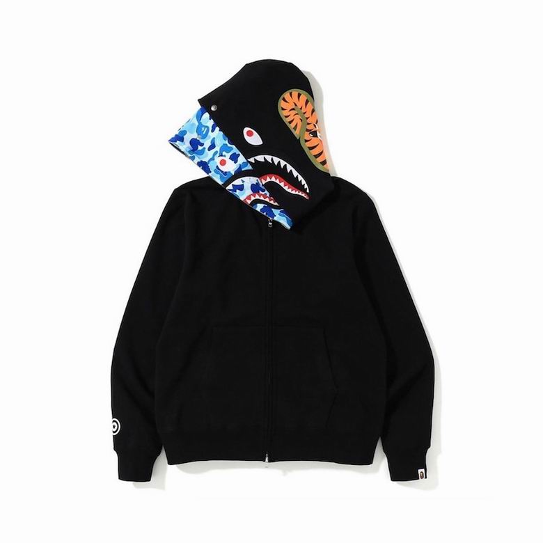 BAPE® Shark Full-Zip Hoodie — Blue Camo Hood (Black) | Premium Quality | Fast Shipping